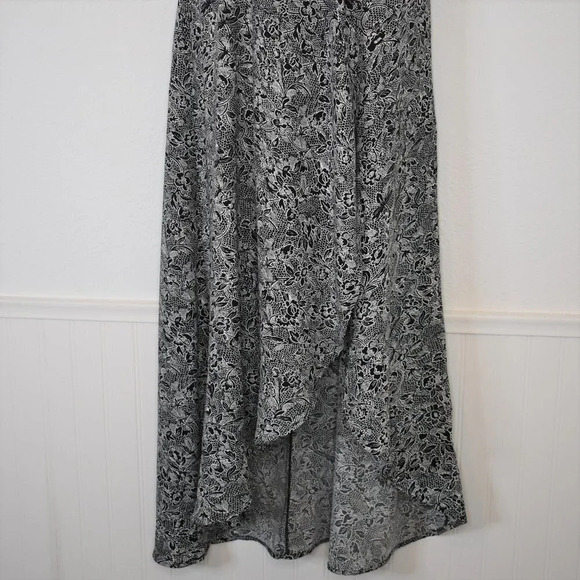 Abercrombie & Fitch Wrap Floral Dress Midi Sz S Cottagecore Boho Neutral - Picture 3 of 16